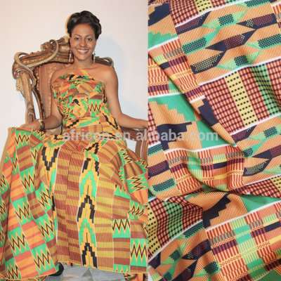 Queency Wholesale African Print Polyester Lycra Nylon Cloth Cotton Rayon Spandex Fabric